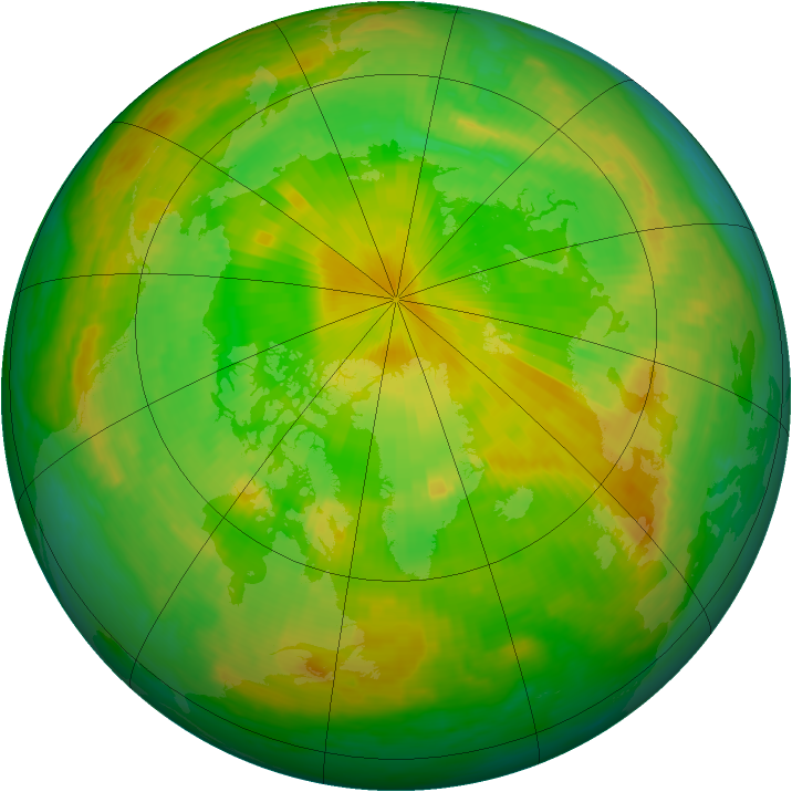 Arctic ozone map for 10 June 2001